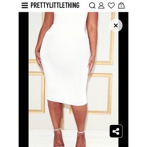 NWT white velvet midi skirt
